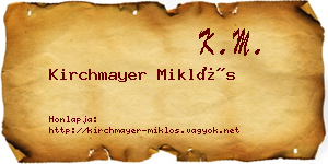 Kirchmayer Miklós névjegykártya